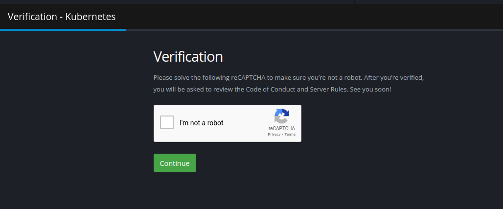 Discord verification channel input